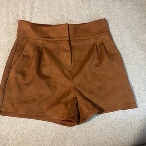 Express High Waist Brown Suede Shorts